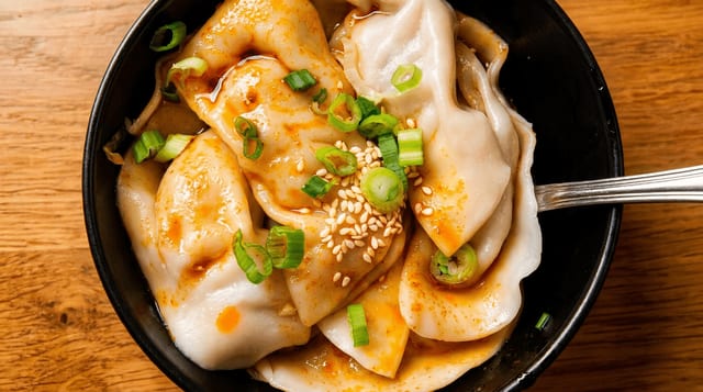 Dumplings in Chili Oil (8pc).
