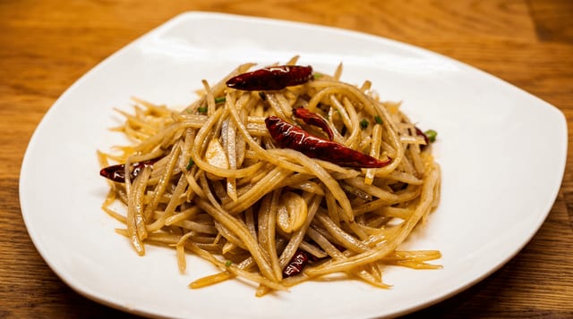 Spicy & Sour Shredded Potatoes.